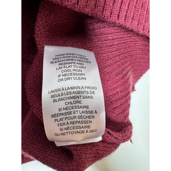 Tahari Sweater Burgundy Polka Dot Pullover Sweater Sz Large - Picture 7 of 11